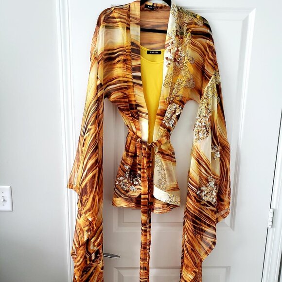 Banjul Tops - BANJUL Women's Print Top w/Bodysuit Included - Size Lg